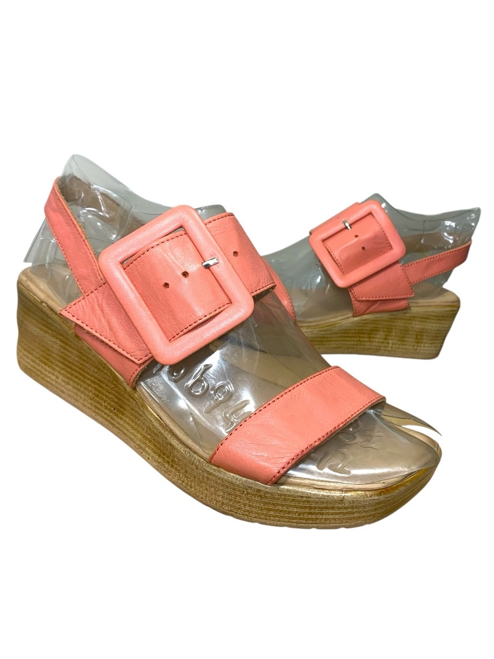 Bueno Coral Leather Platform Wedge Sandals 36 Comfy Light Strappy Feminine Shoes